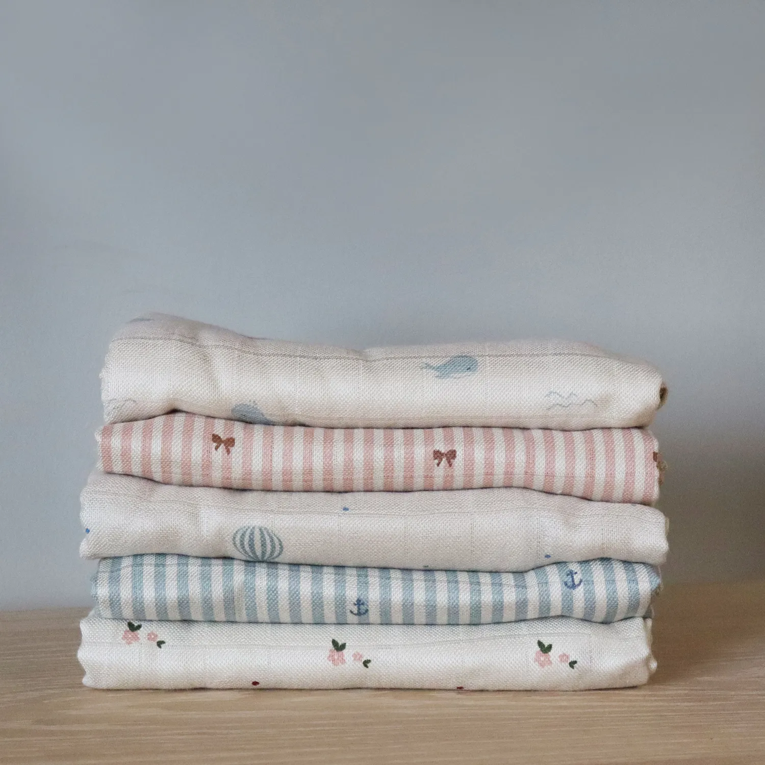 nuuroo Josefine stofble 2-pak 60x60 cm bambus Stripe anchor