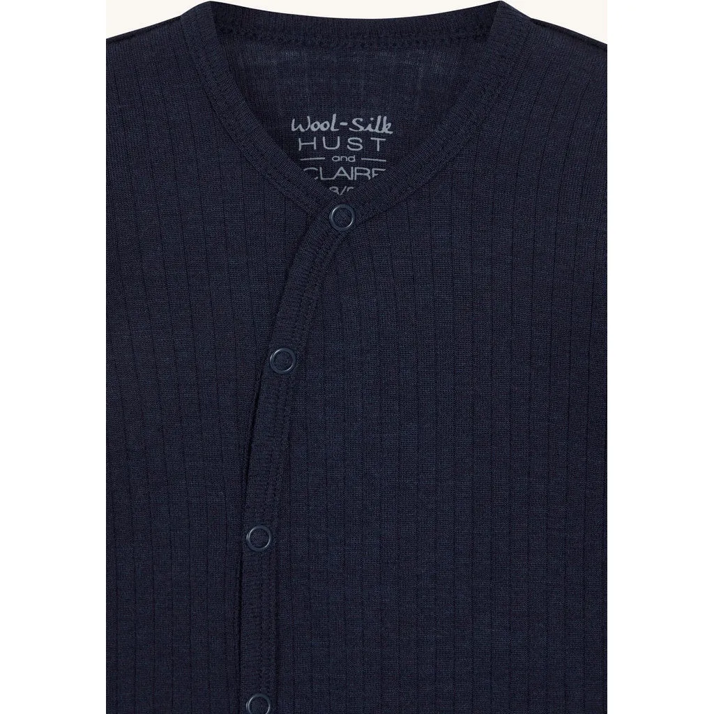 Hust & Claire Mili Pointelle sparkedragt More Navy uld silke