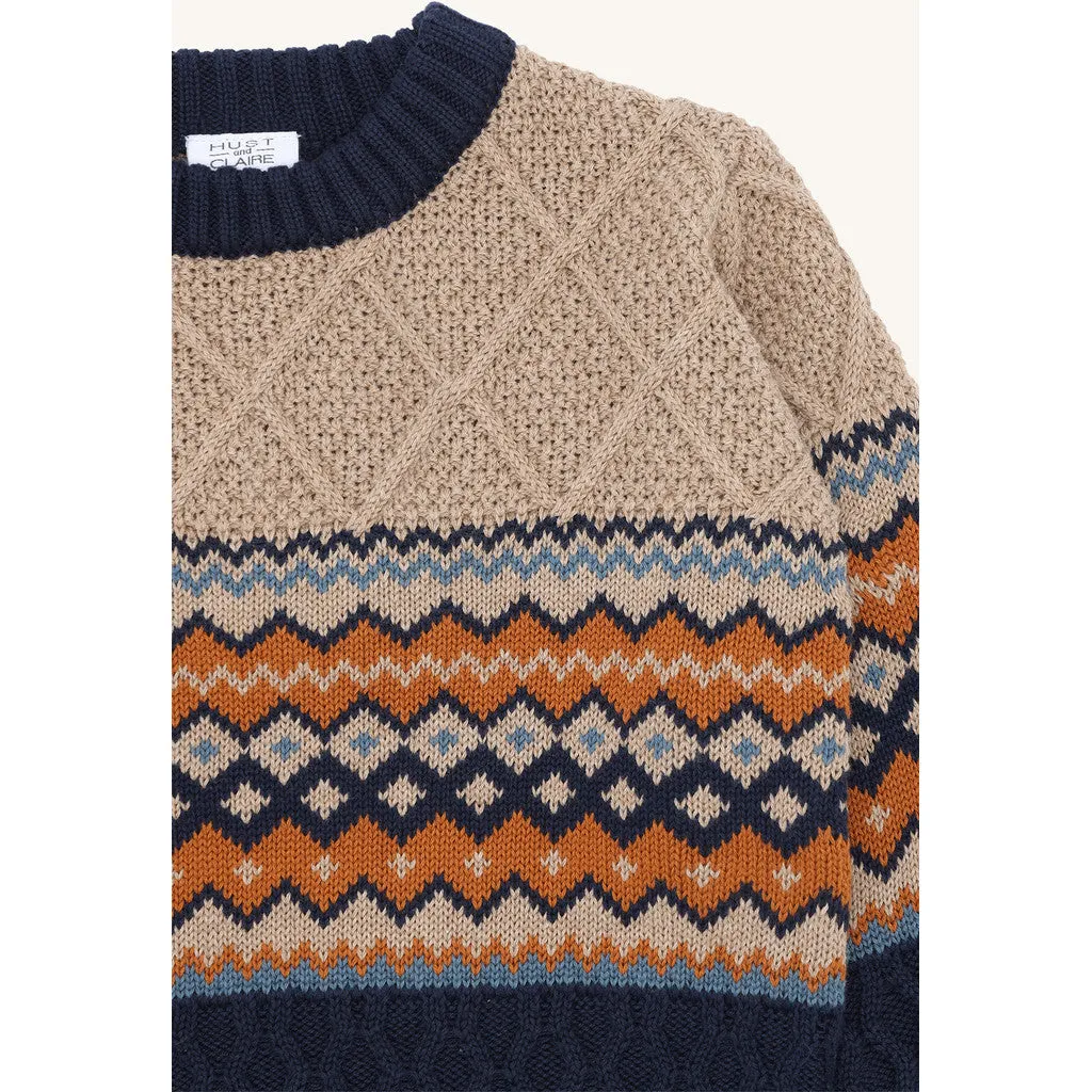 Hust & Claire HCPelle Knit pullover Biscuit øko