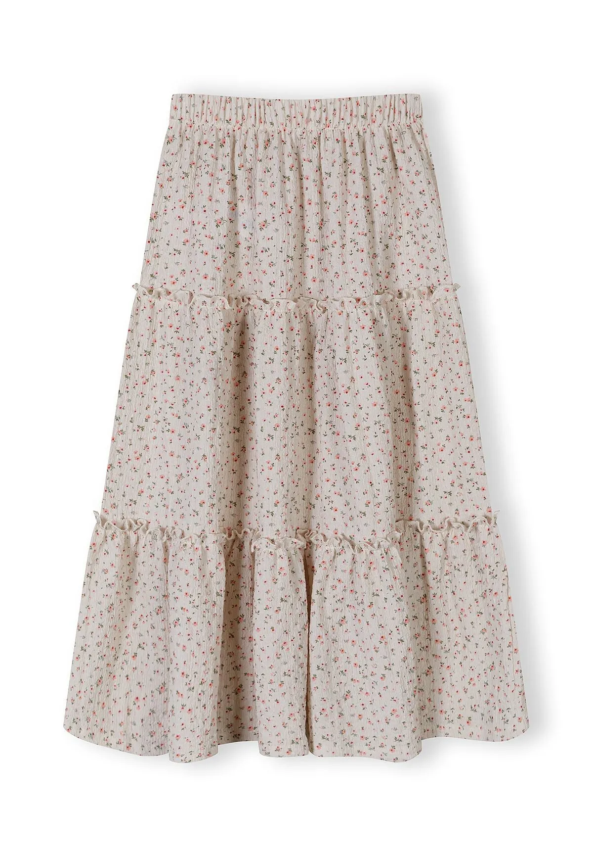 Minoti 44663 maxinederdel creme blomstret