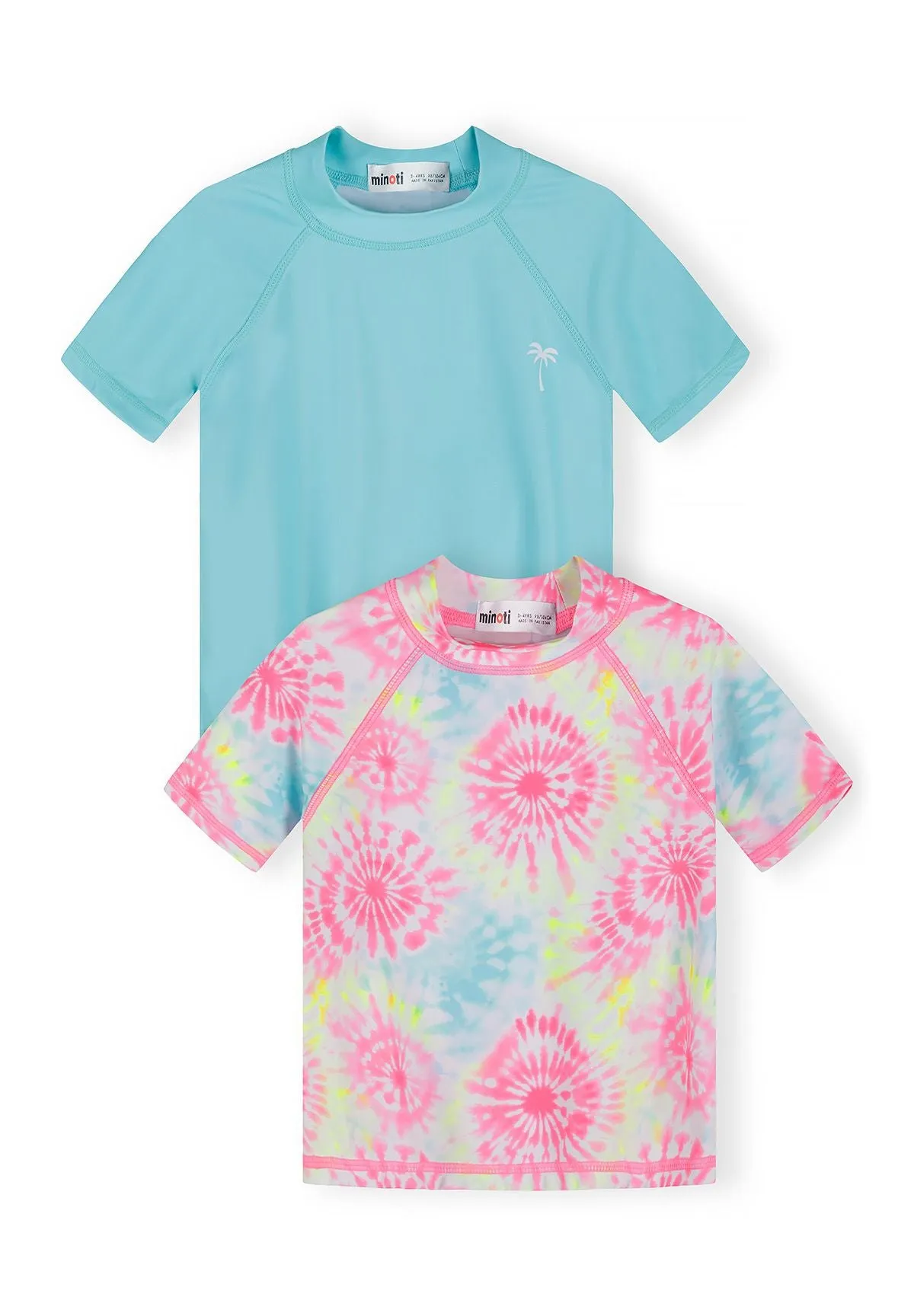 Minoti 44492 badeshirts til piger 2-pak blå batik