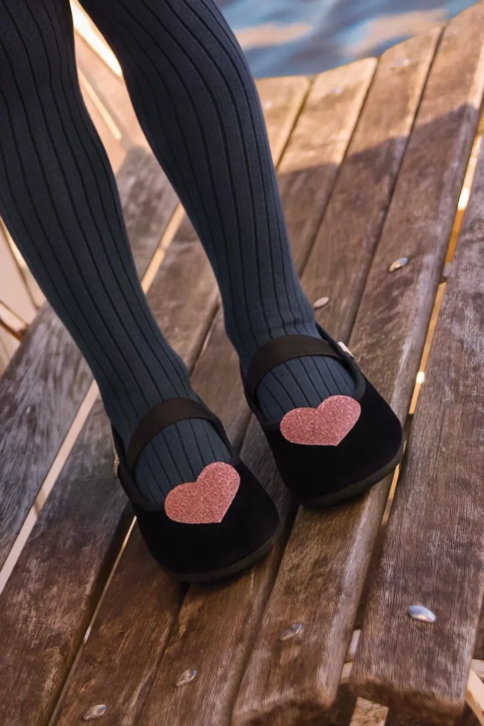 Bonton Sarra Noir ballerinasko velour sort