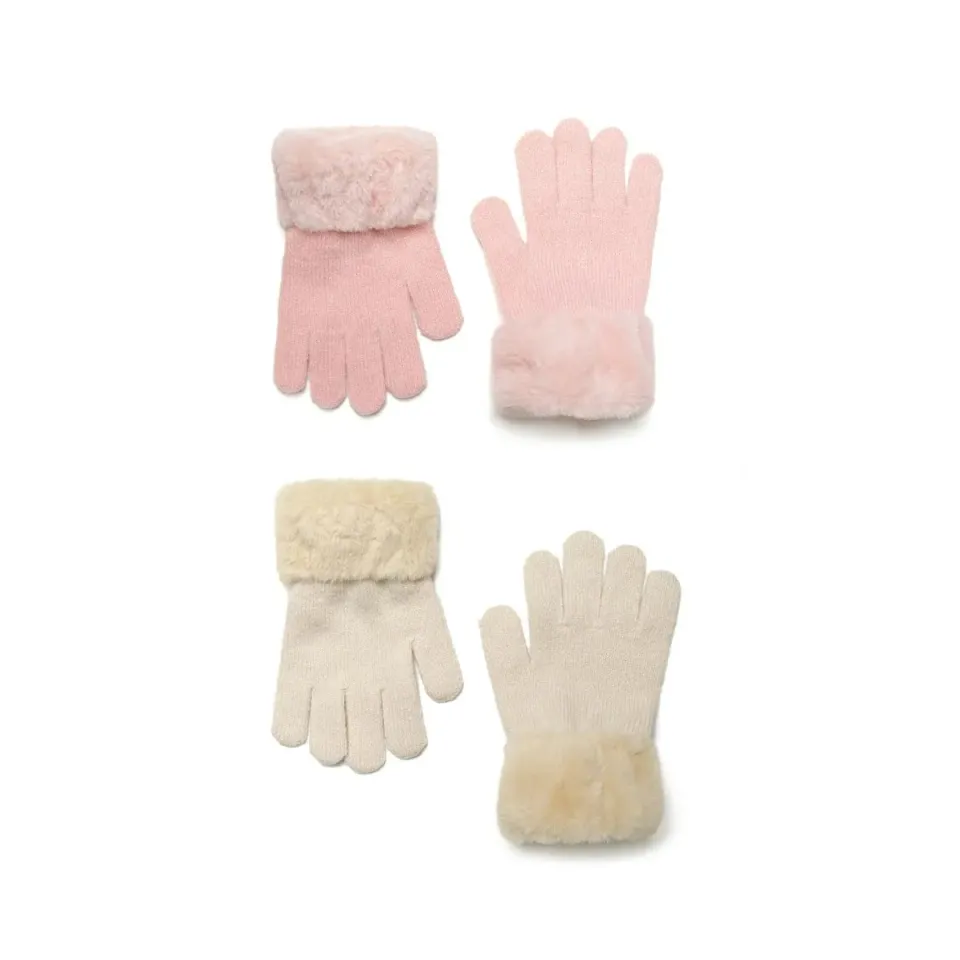 Minoti 41630 strikhandsker 2-pak rosa piger