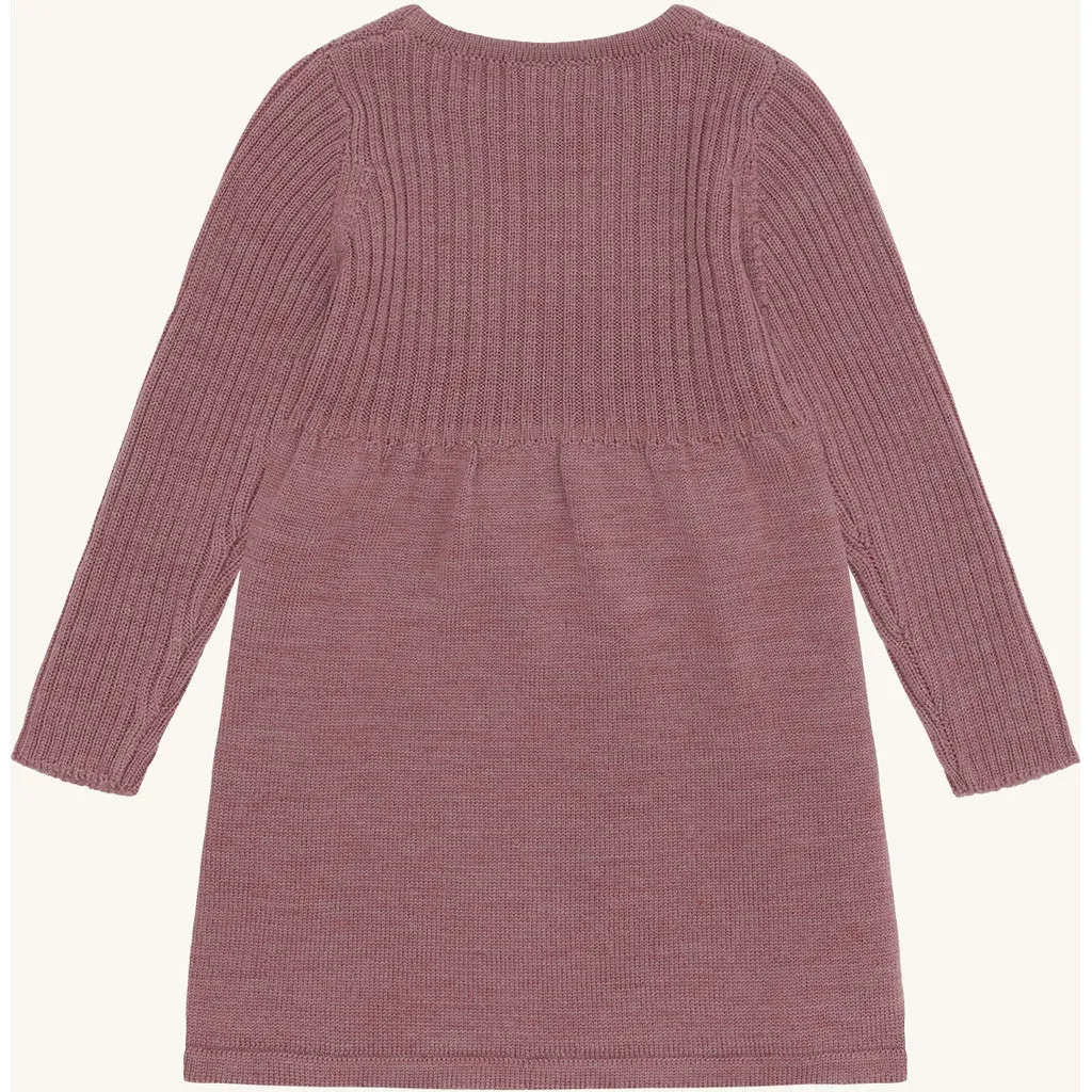 Hust & Claire Duri strikkjole Pale Mauve merinould