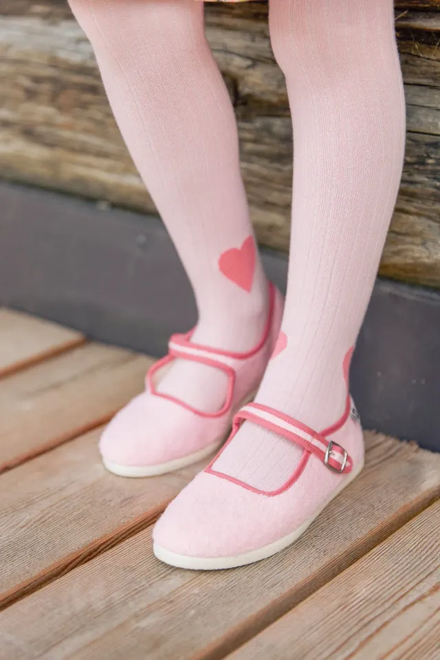 Bonton Mippy Rose Blossom strømpebukser lyserød rib