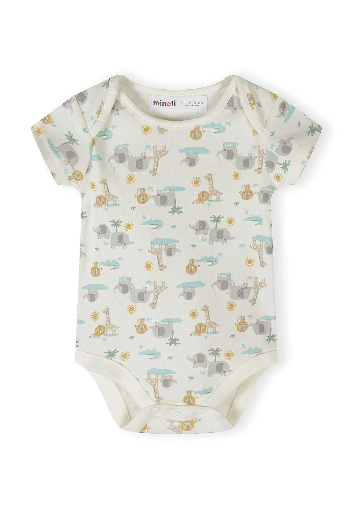 Minoti 44528 bodys 7-pak creme mint bomuld til baby