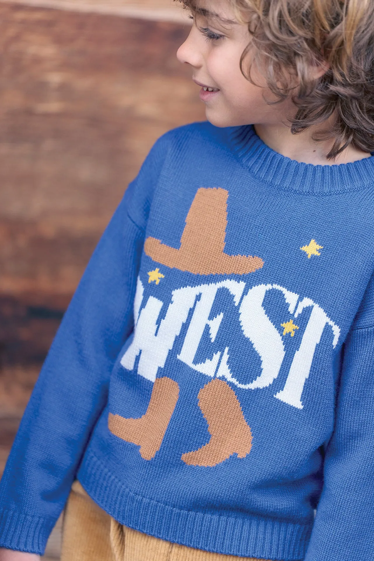 Bonton Milton West sweater blå uld 4A-14A