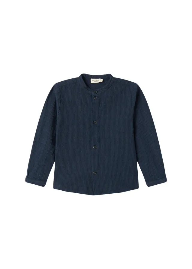 MarMar Torben skjorte Dark Blue Stripe chambray 2-12Y