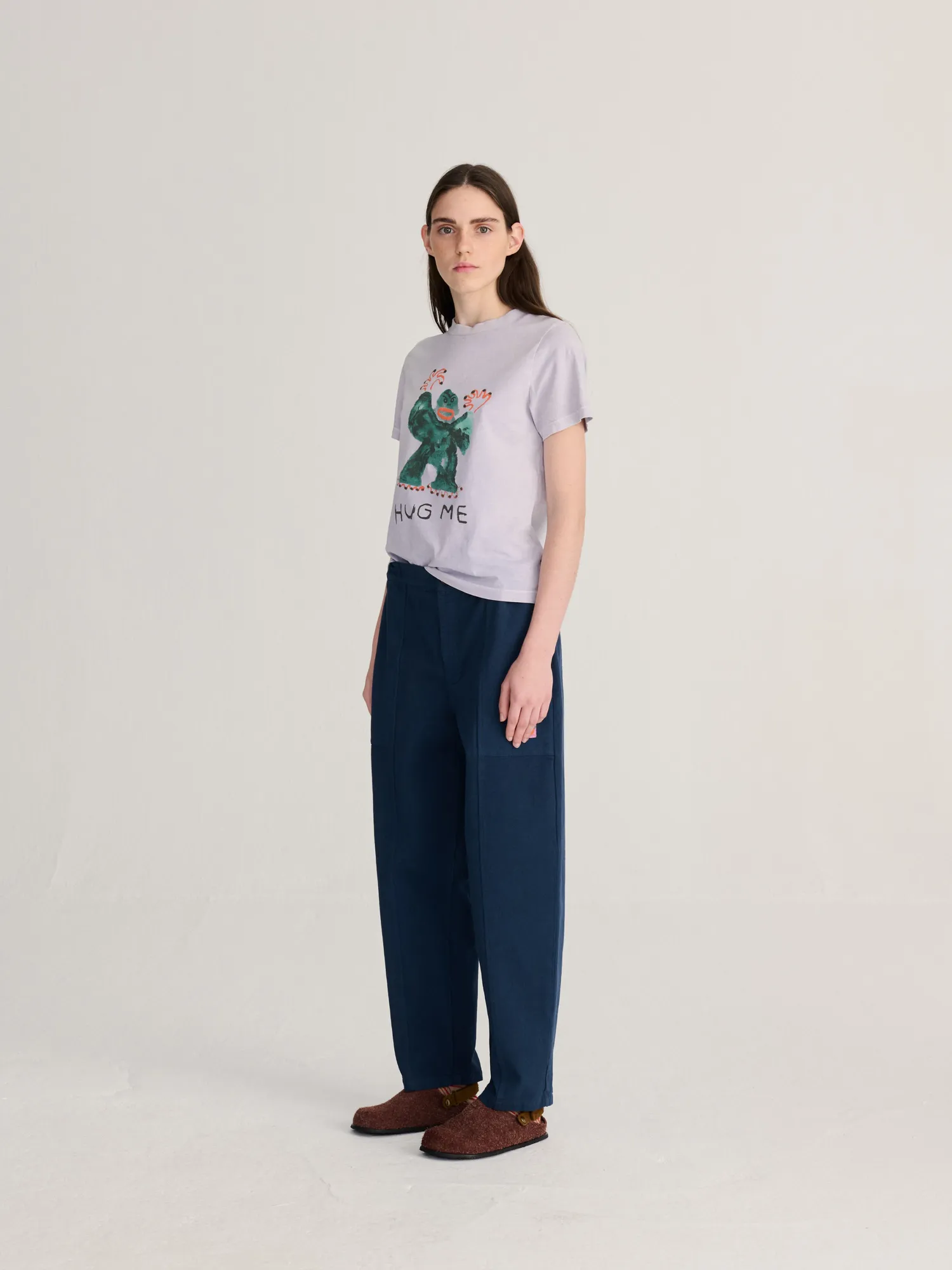 Bobo Choses Hug Me cropped T-shirt lavendel økologisk bomuld