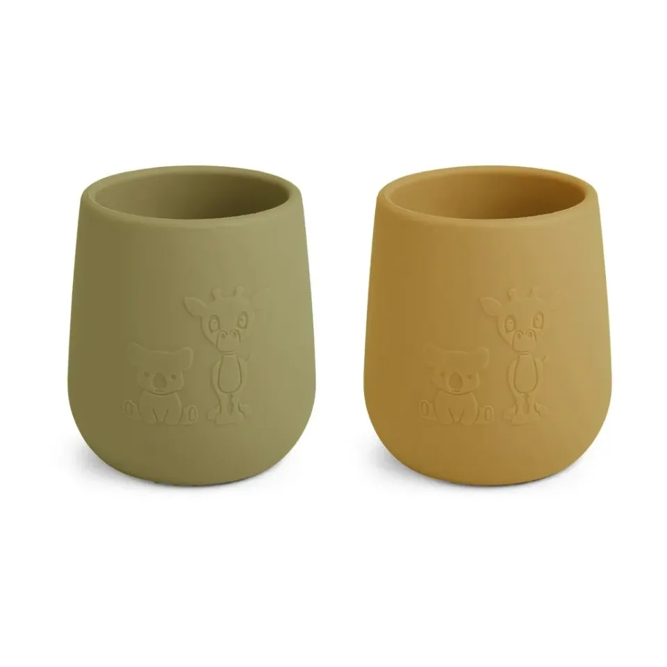 nuuroo Abel silikone kop 2-pak Olive green Dusty yellow 145 ml