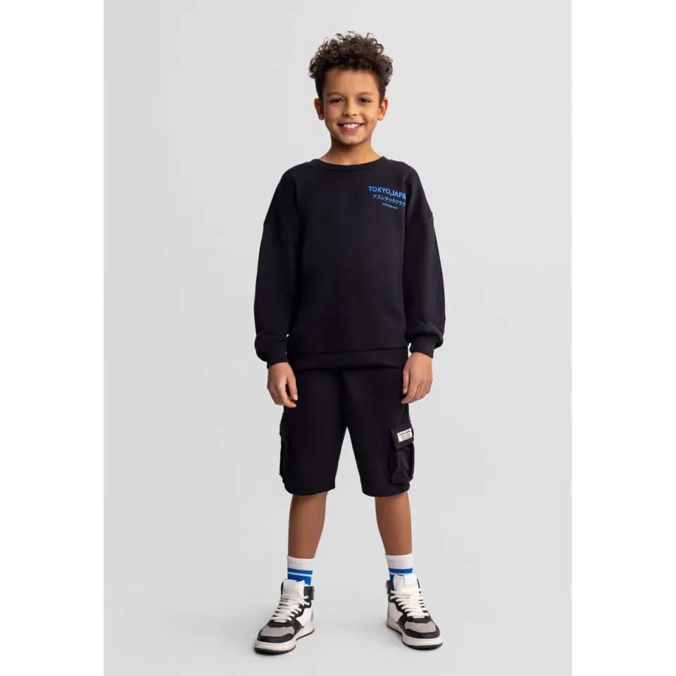 Minoti 44945 cargo jeansshorts til drenge 2-pak