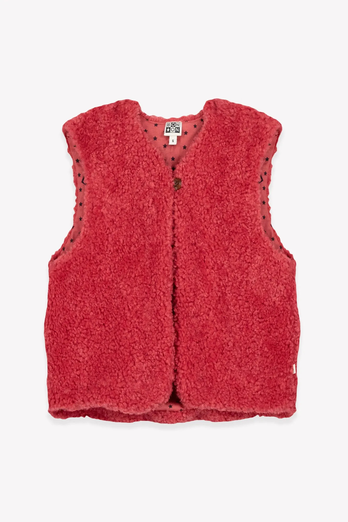 Bonton Beti vest rosa sherpa børn foer