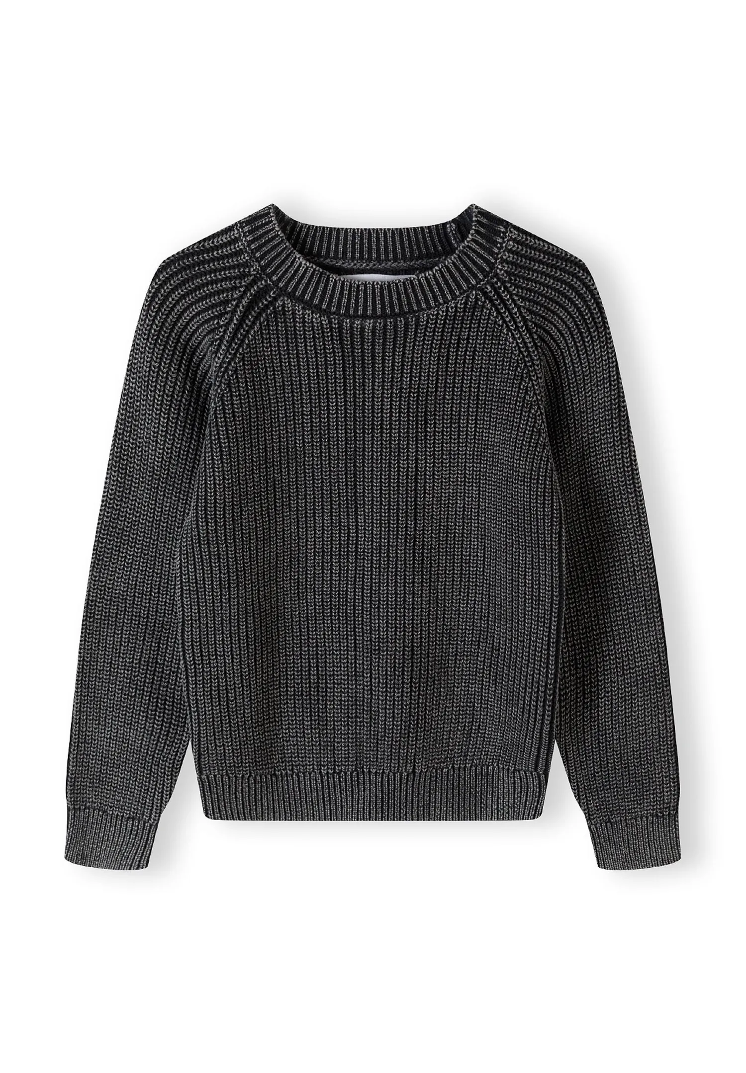 Minoti 43925 strikpullover dreng sort bomuld