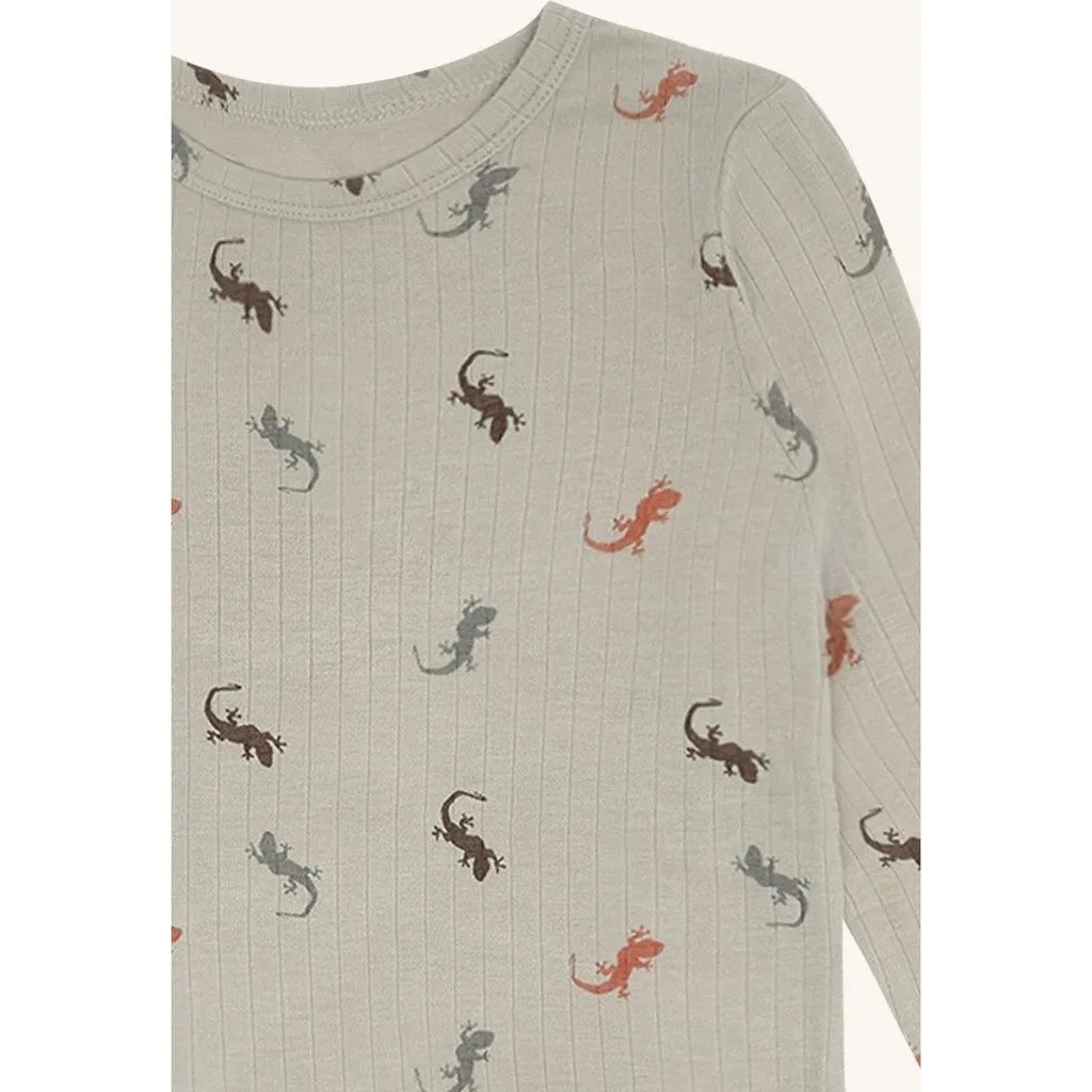 Hust & Claire Austin Lizards bluse Greene Stone bambus