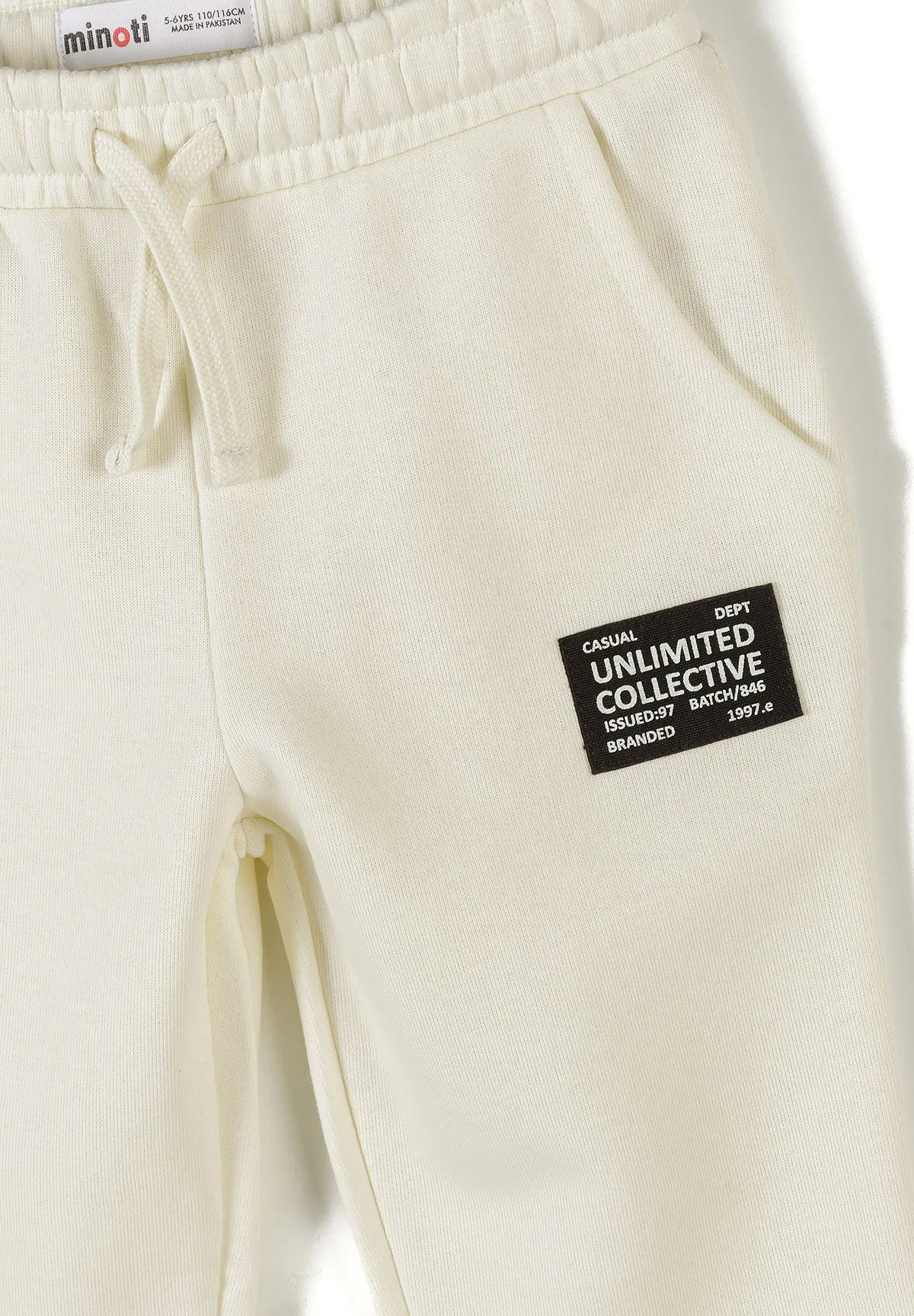 Minoti 44779 joggingdragt creme drenge bomuld