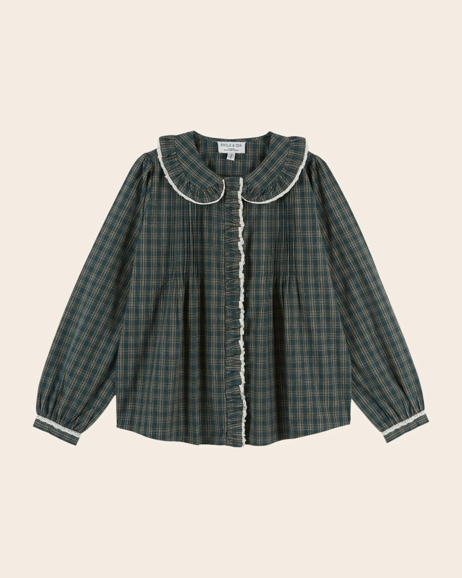 Emile et Ida Blouse Plissée Carreaux bluse grøn XXS-XL