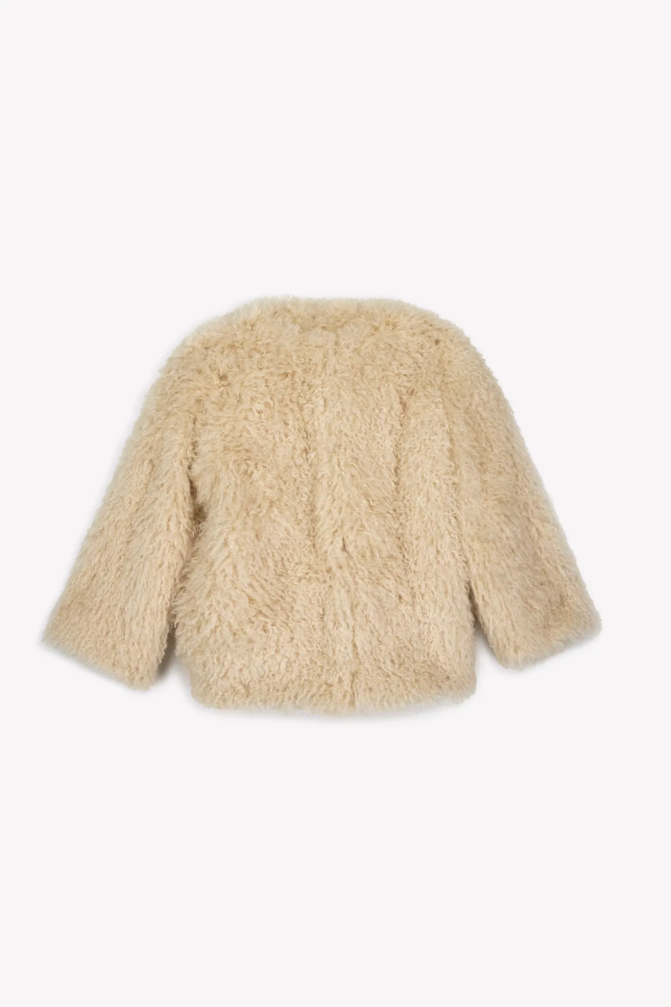 Bonton Pipa frakke milk sherpa kort rund hals