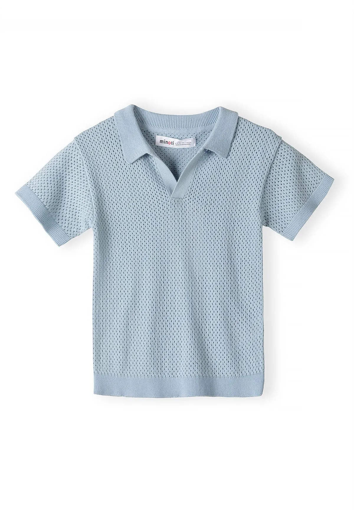 Minoti 44722 strikset lyseblå polo shorts