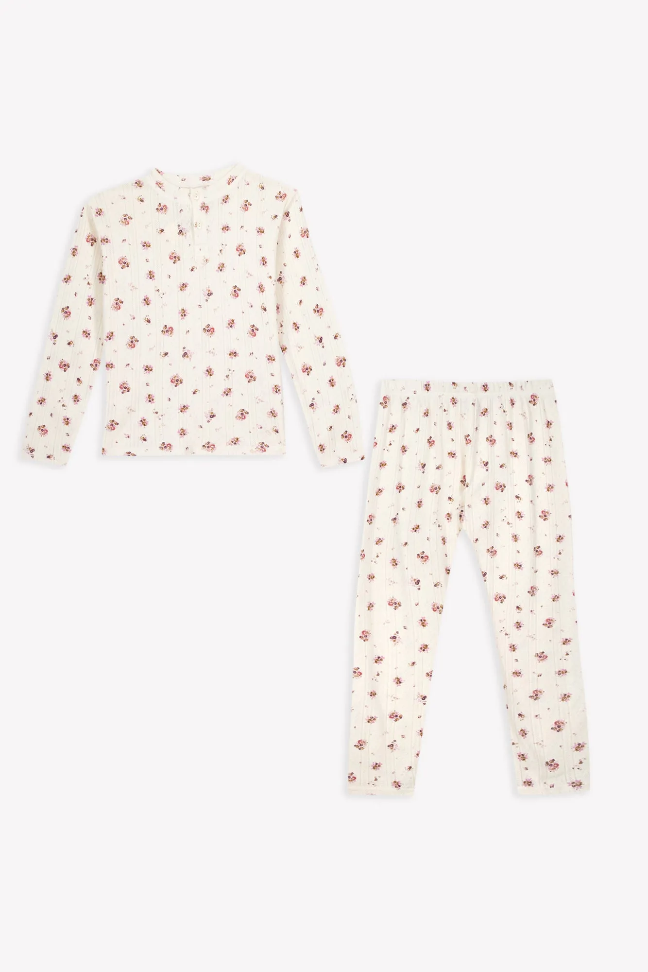 Bonton Polochon pyjamas til pige blomstret bomuld