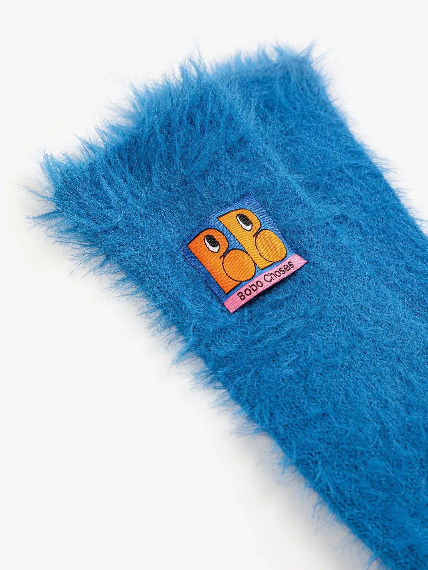Booo Bo Choses Tag furry socks S 2/5Y blå