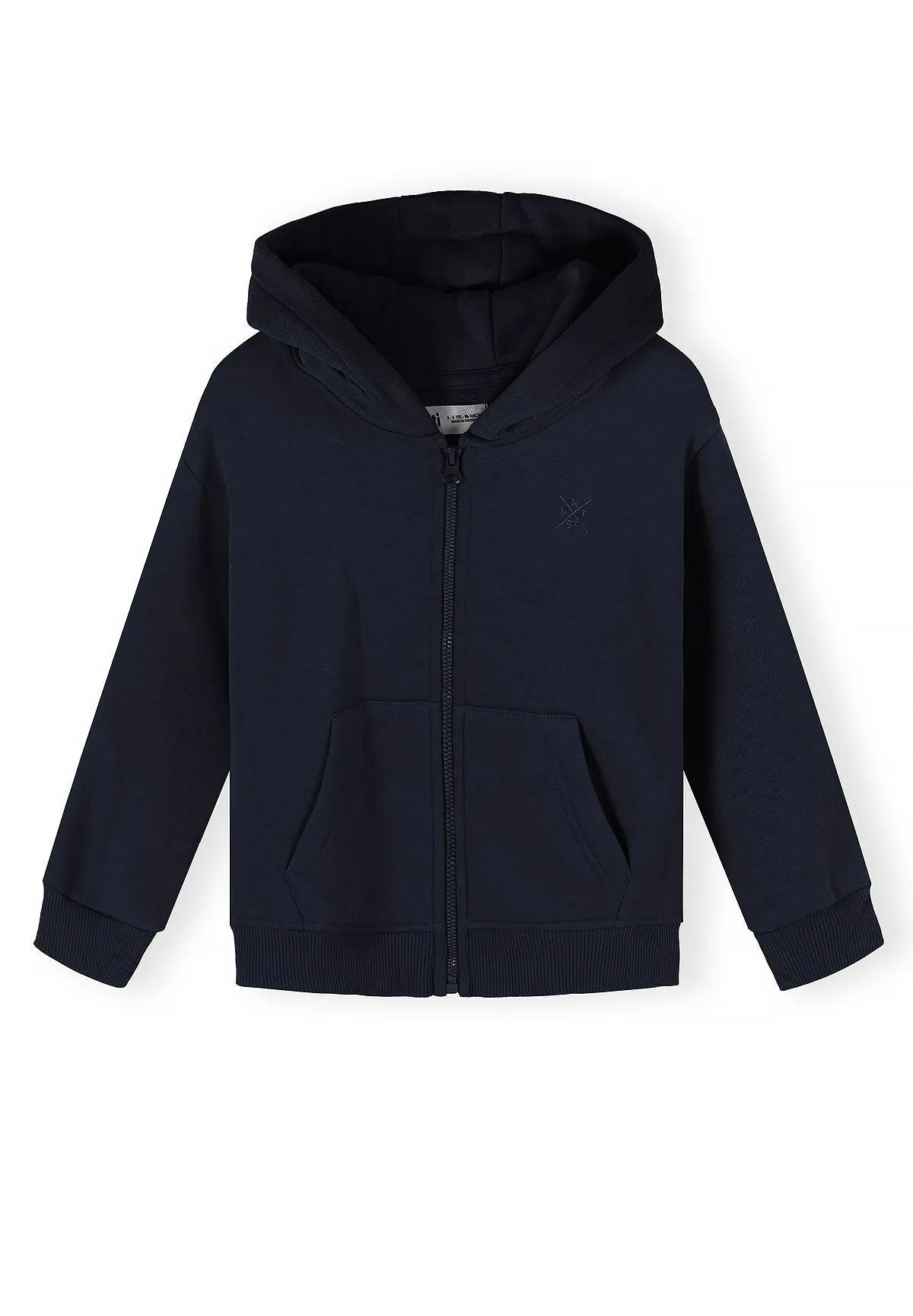 Minoti 45788 sweatsæt drenge navy lynlås