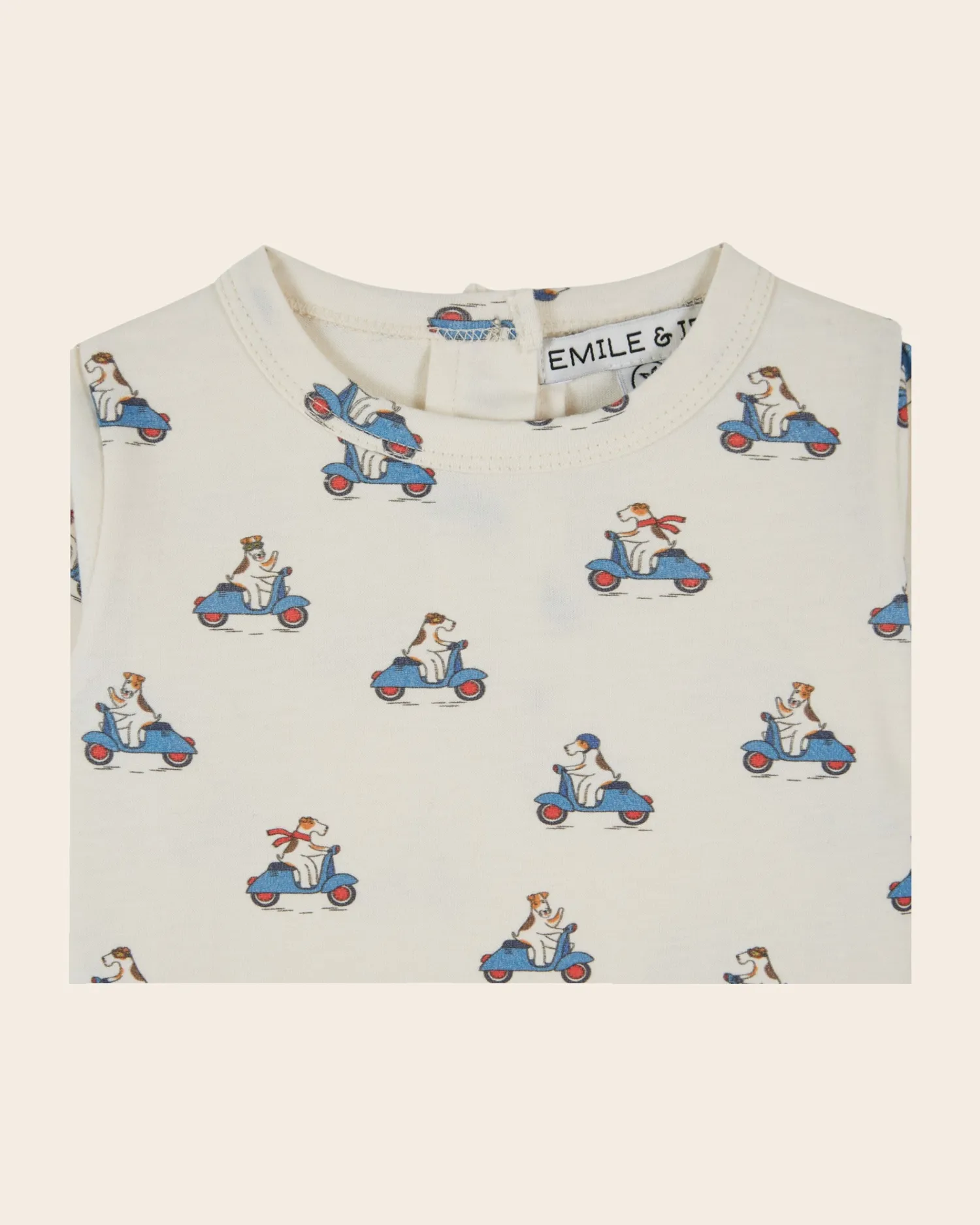 Emile et Ida Petit Dog t-shirt ecru hundeprint