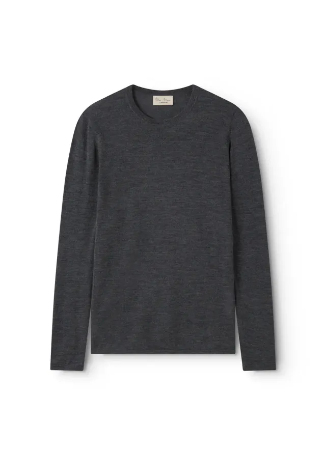 MarMar Tanne W bluse Dark Grey Melange merinould