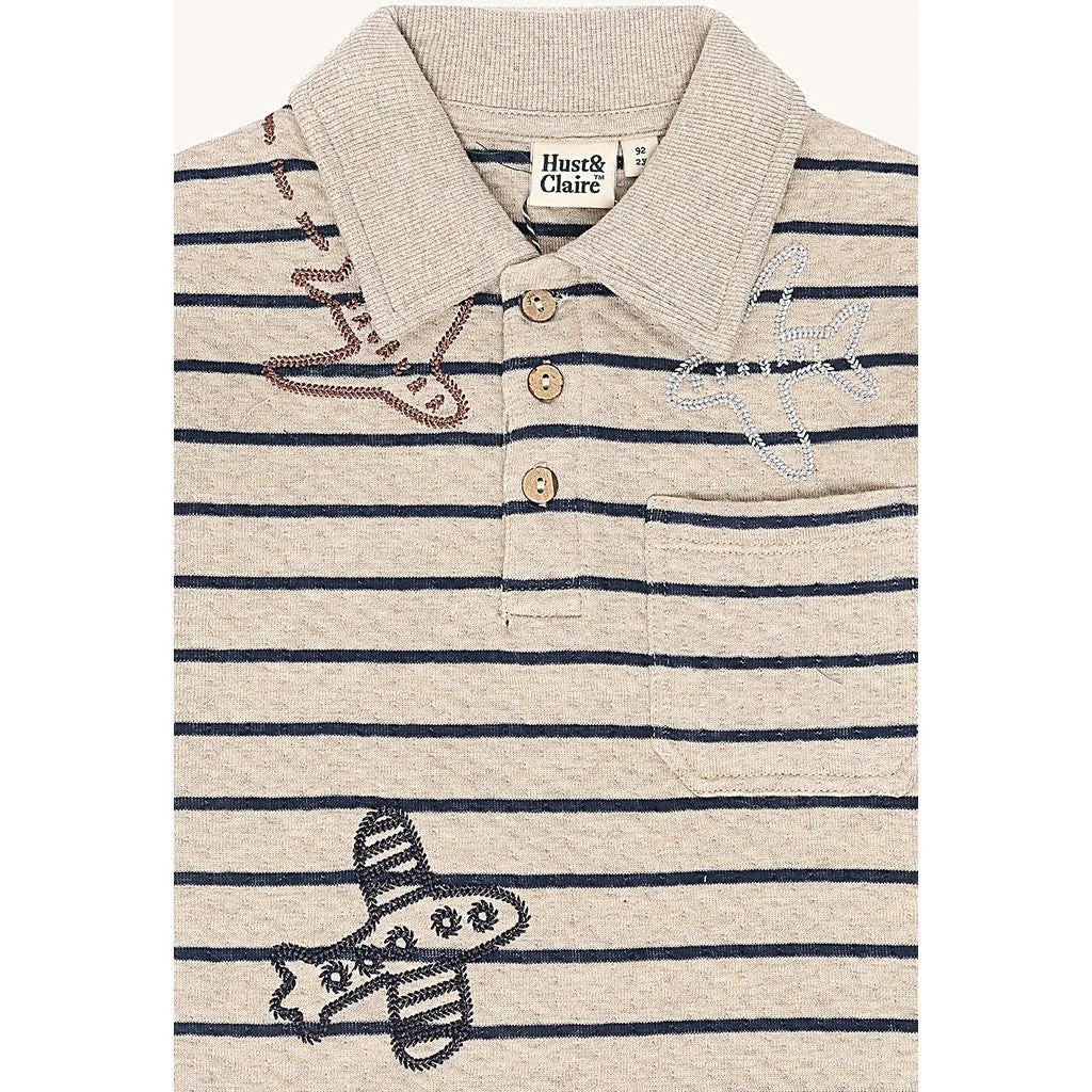 Hust & Claire HCStevie Stripe polo biscuit bomuld