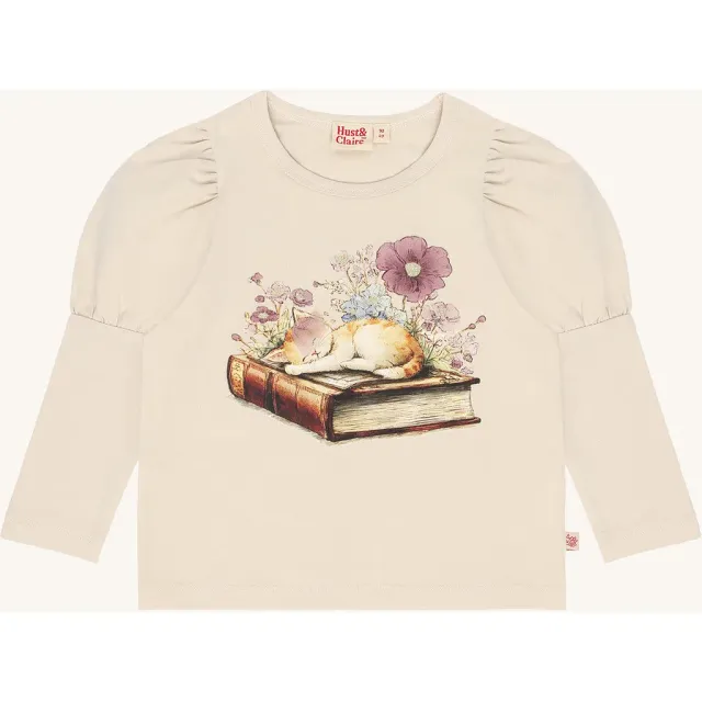 Hust & Claire Alma langærmet bluse French Oak bomuld