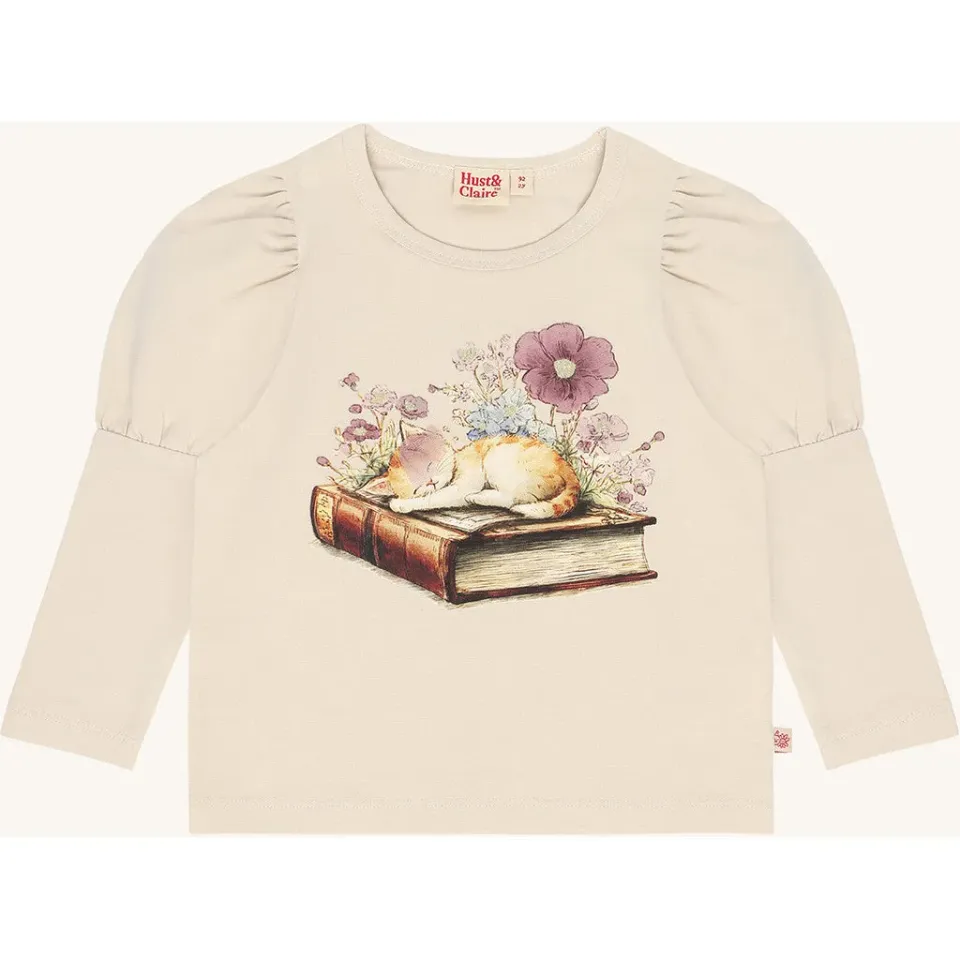 Hust & Claire Alma langærmet bluse French Oak bomuld