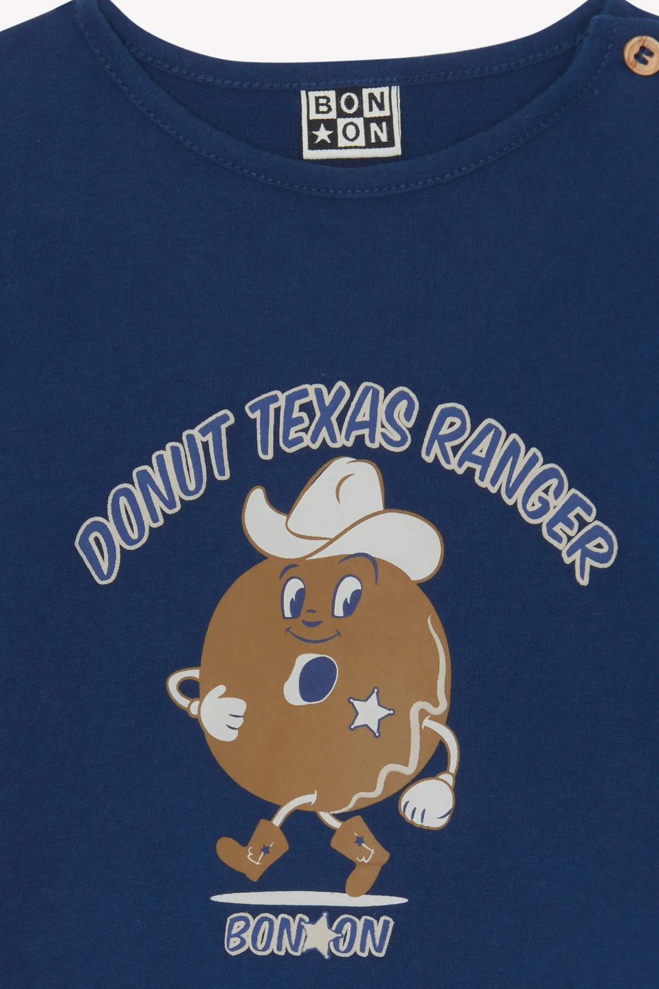 Bonton Taxi Donut T-shirt blå bomuld baby 2 knapper