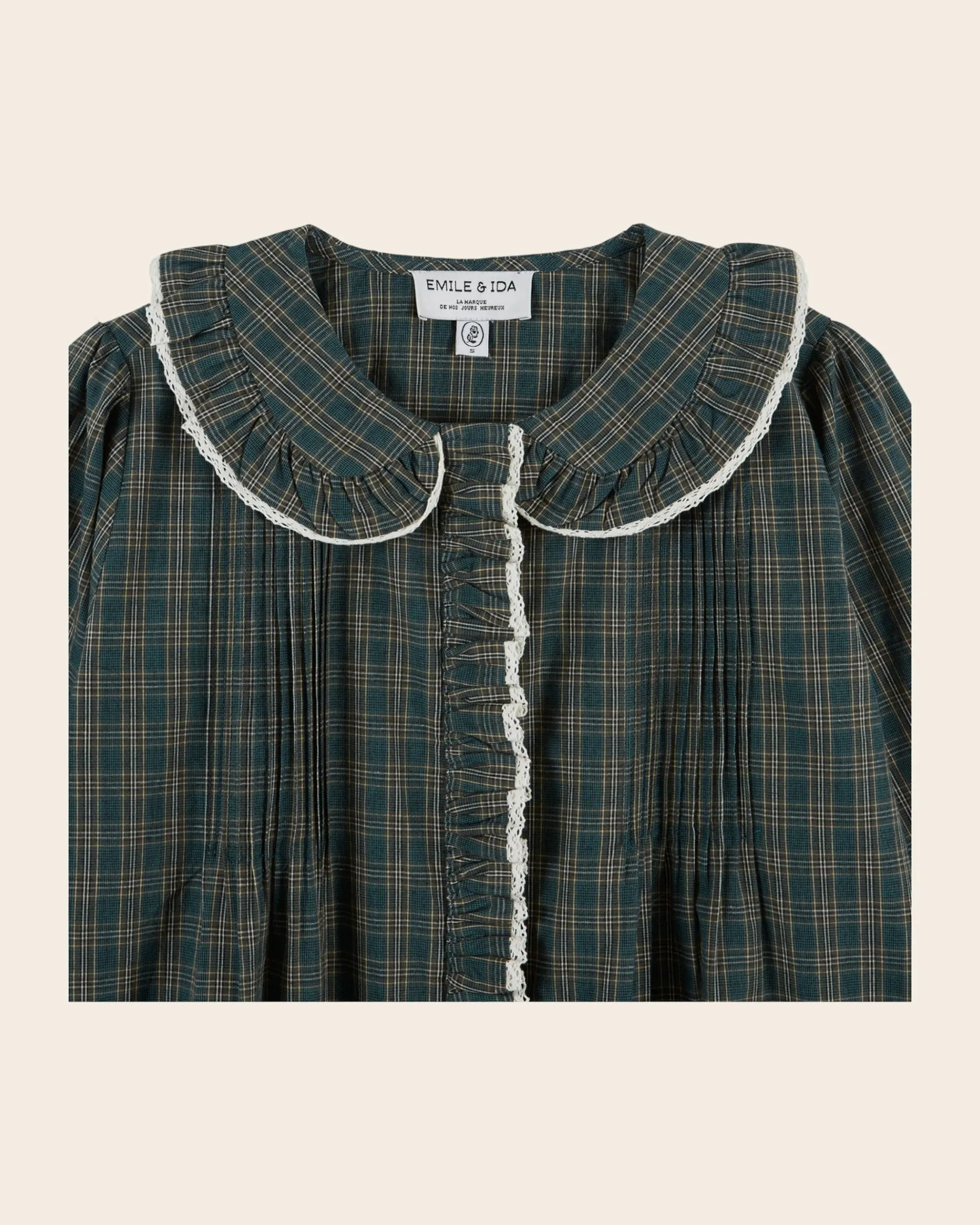 Emile et Ida Blouse Plissée Carreaux bluse grøn XXS-XL