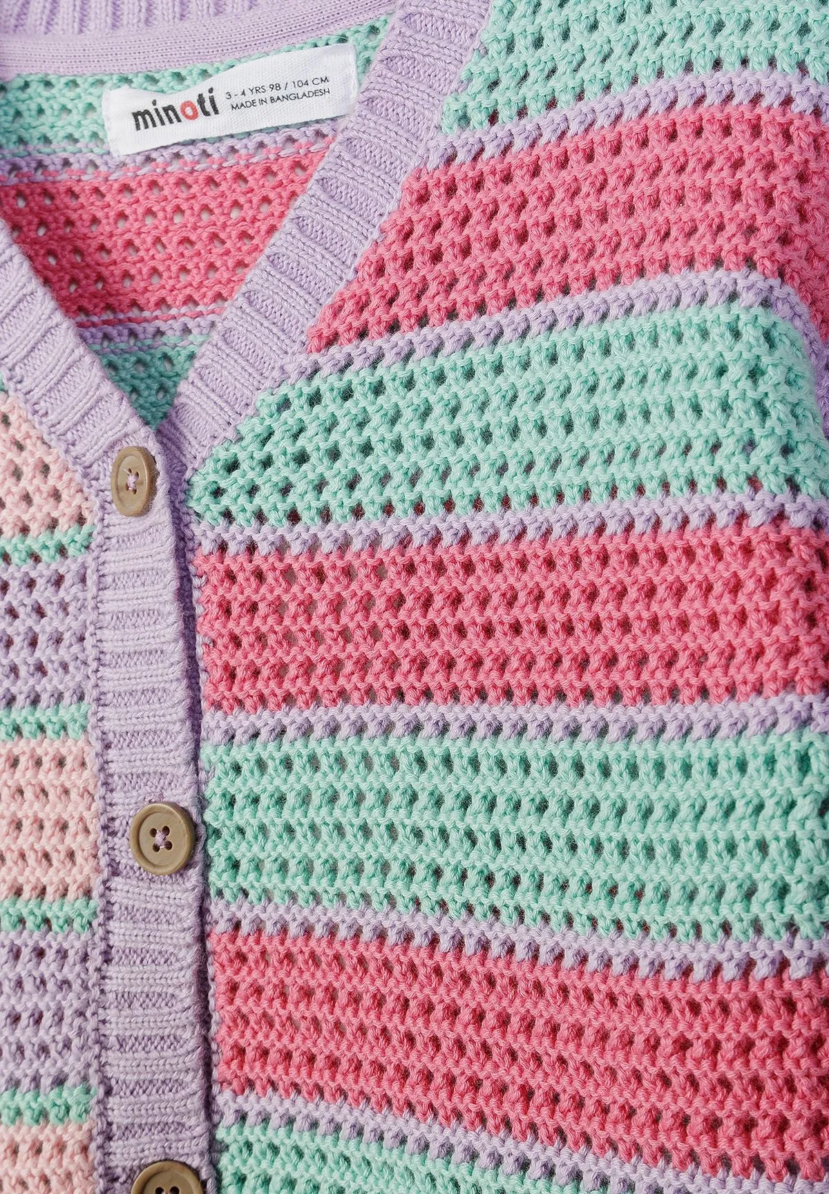 Minoti 44710 cardigan rosa pastellstribet