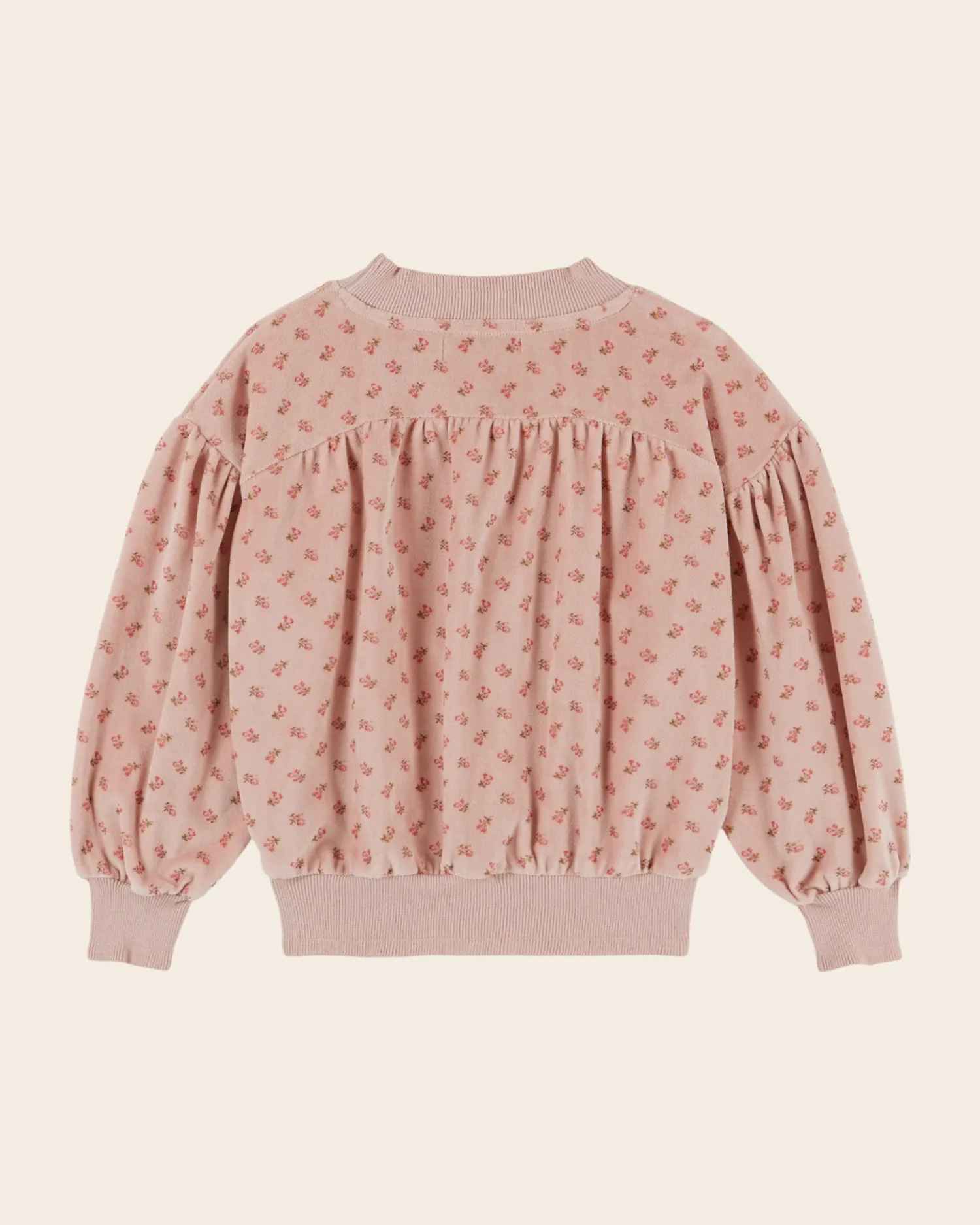 Emile et Ida Velours fleuri sweatshirt rosa
