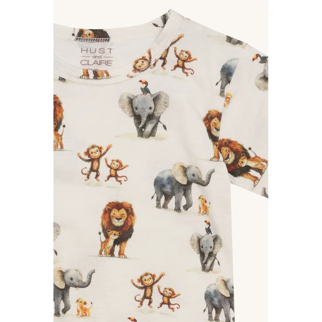 Hust & Claire HCAugust Zoo T-shirt Ivory økologisk