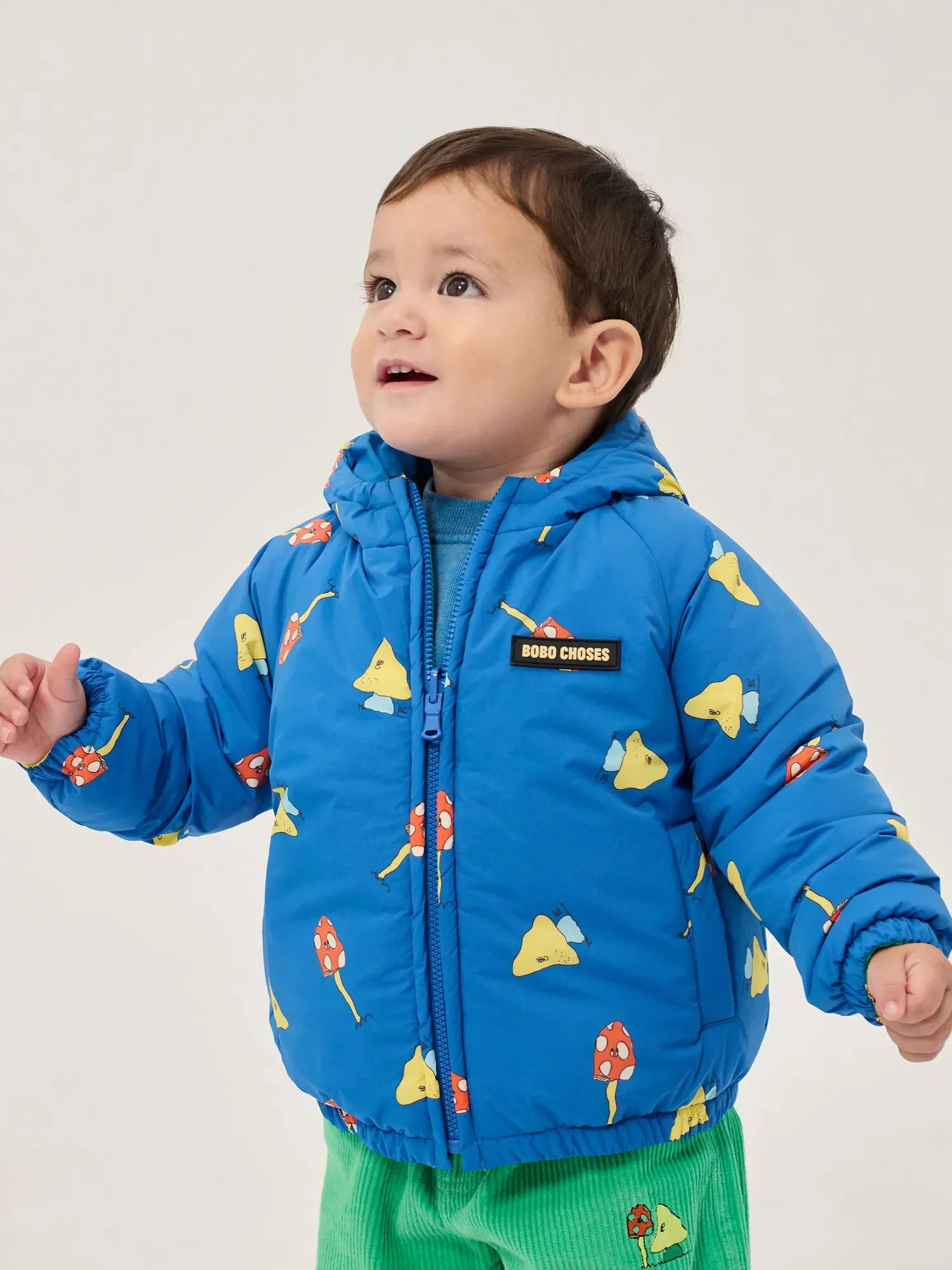 Bobo Choses Mush Monster Duo reversible anorak blå 12M genanvendt