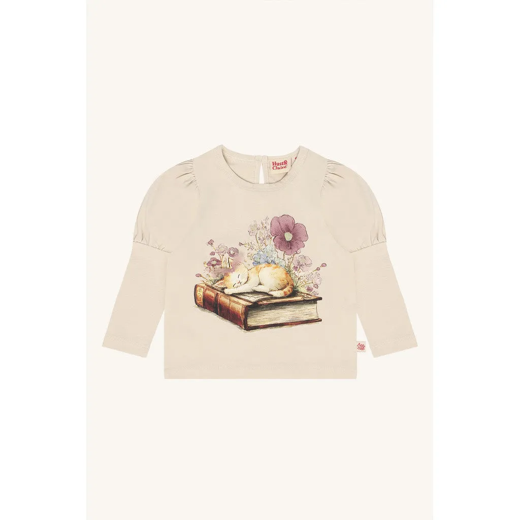 Hust & Claire Alma langærmet bluse French Oak bomuld