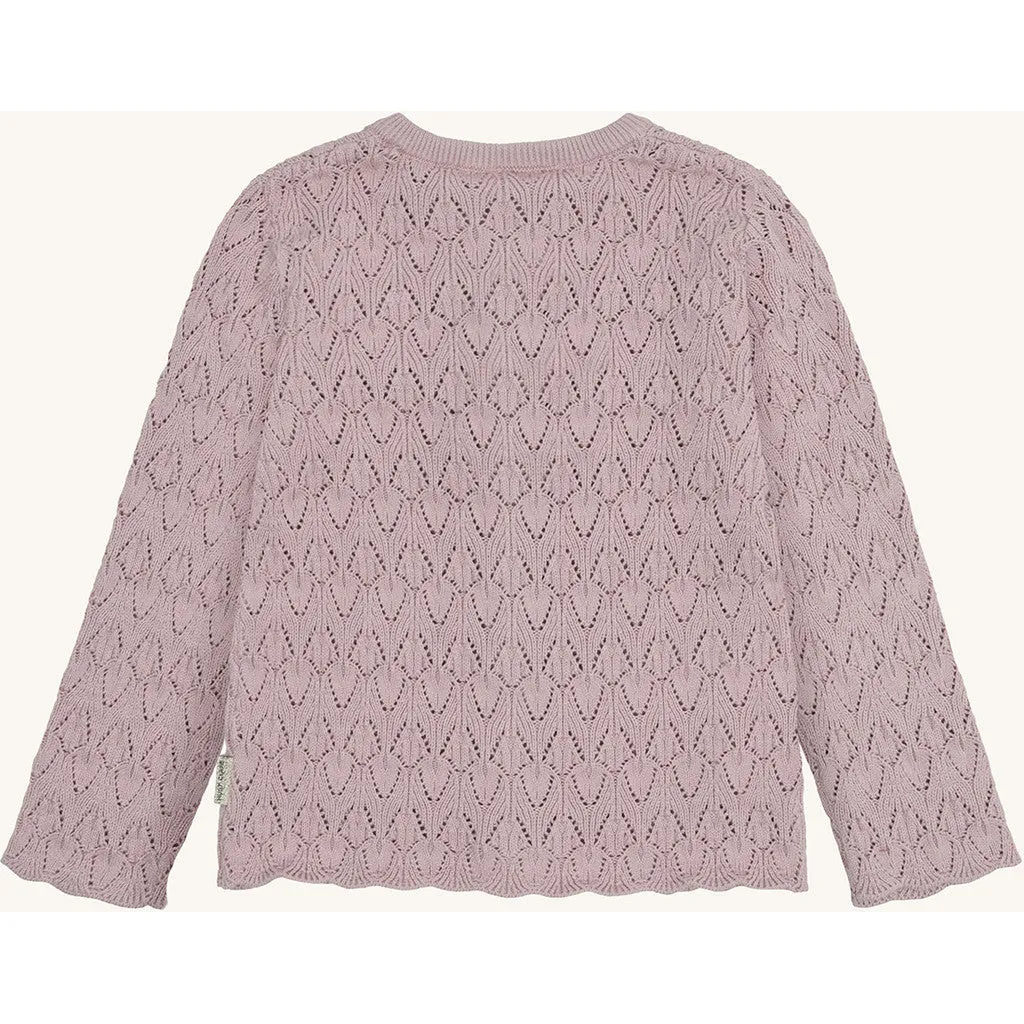 Hust & Claire HCCilja Pointelle cardigan Adobe Rose bomuld