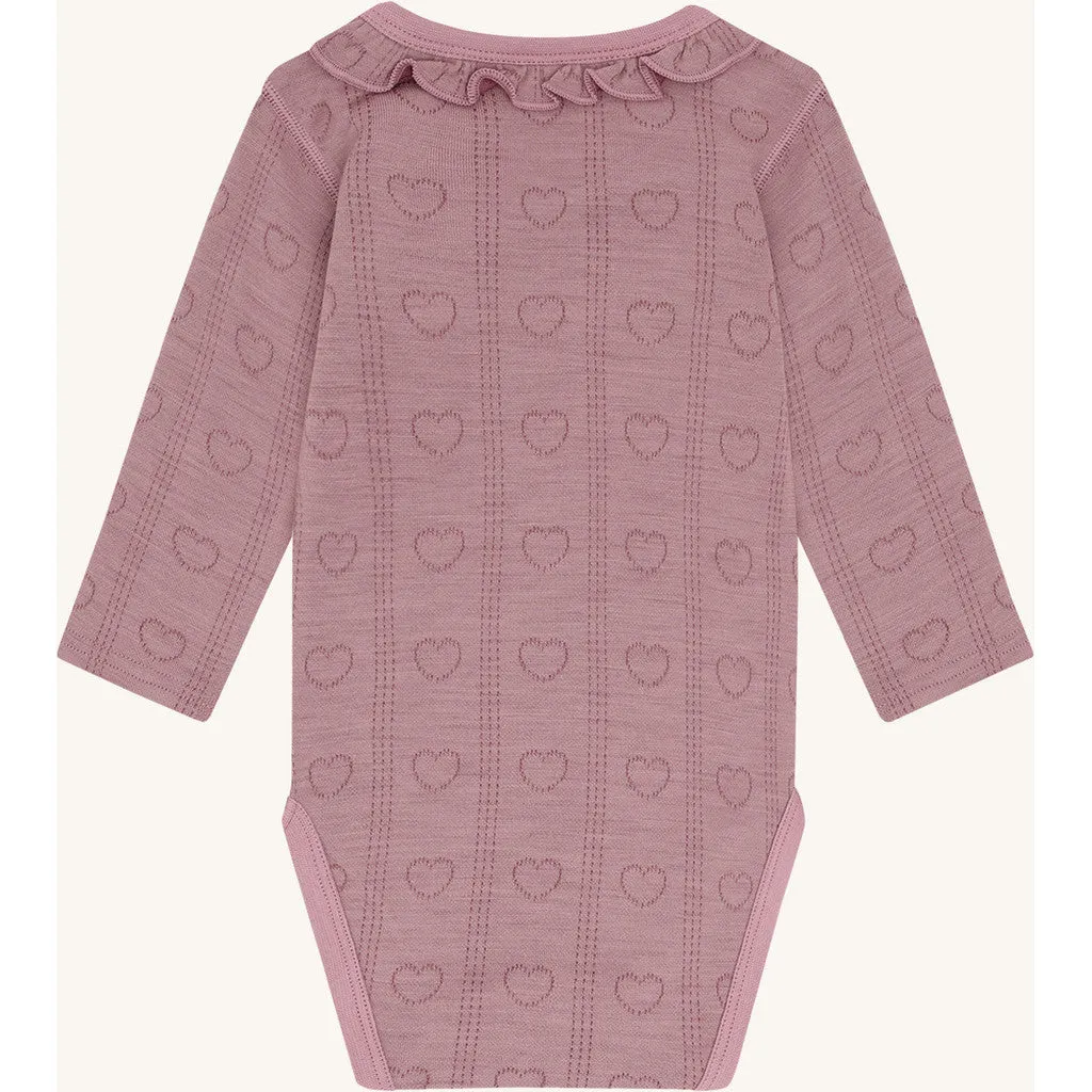 Hust & Claire HCBarbara Pointelle uldbody heather bambus