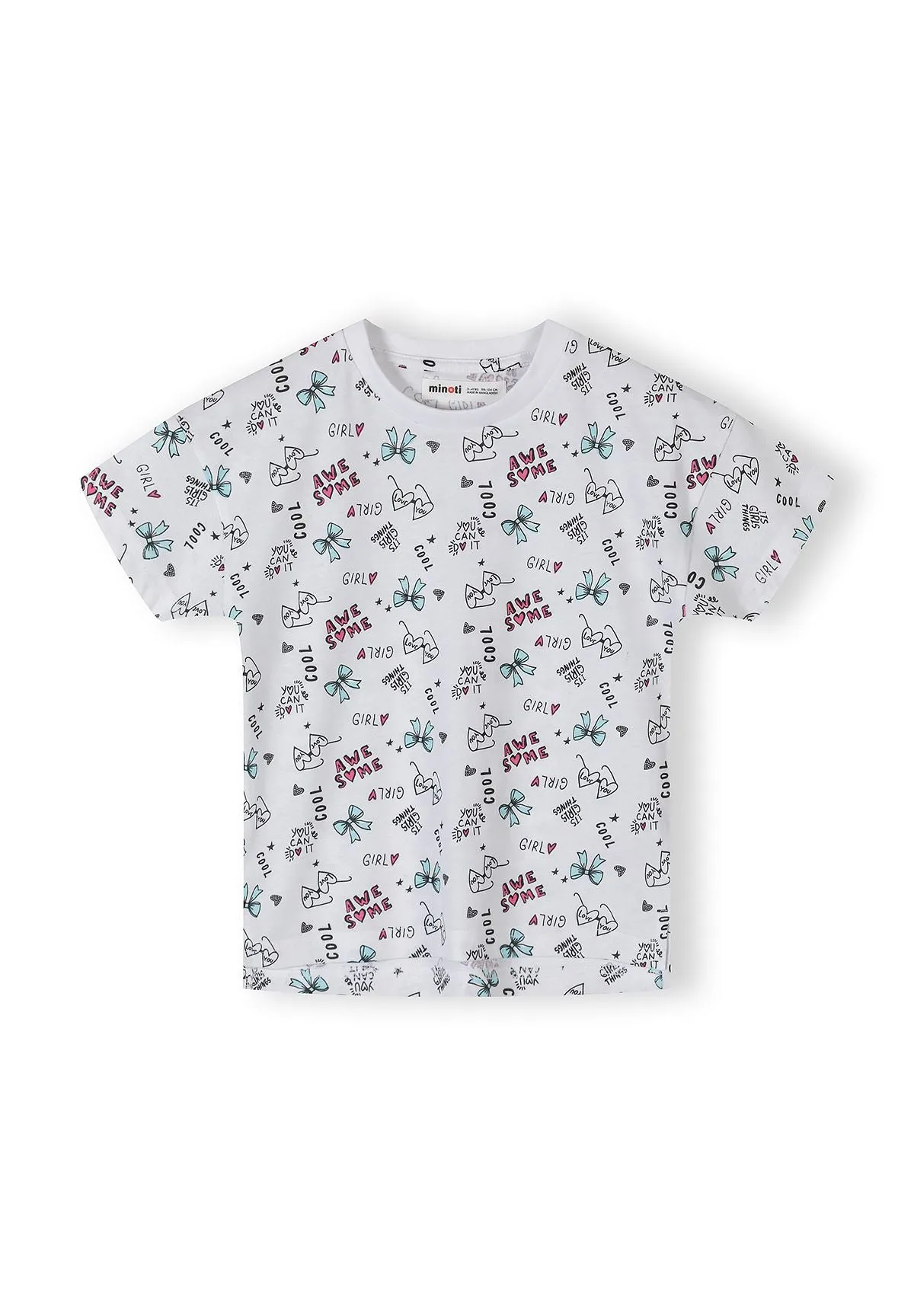 Minoti T-shirts 5-pak lyserød mint bomuld piger