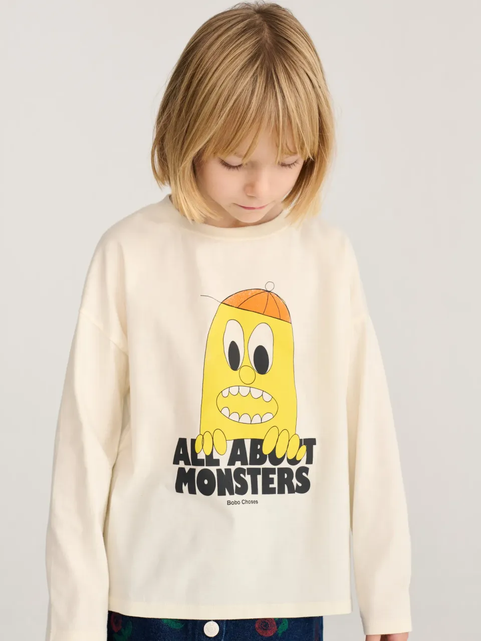 Bobo Choses Bigtooth Lemon t-shirt 2-3Y offwhite bomuld