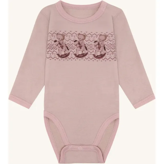 Hust & Claire Baloo Teddy body Dusty Rose uld bambus
