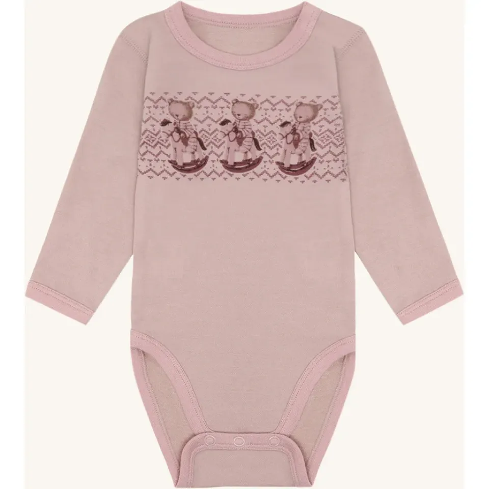 Hust & Claire Baloo Teddy body Dusty Rose uld bambus
