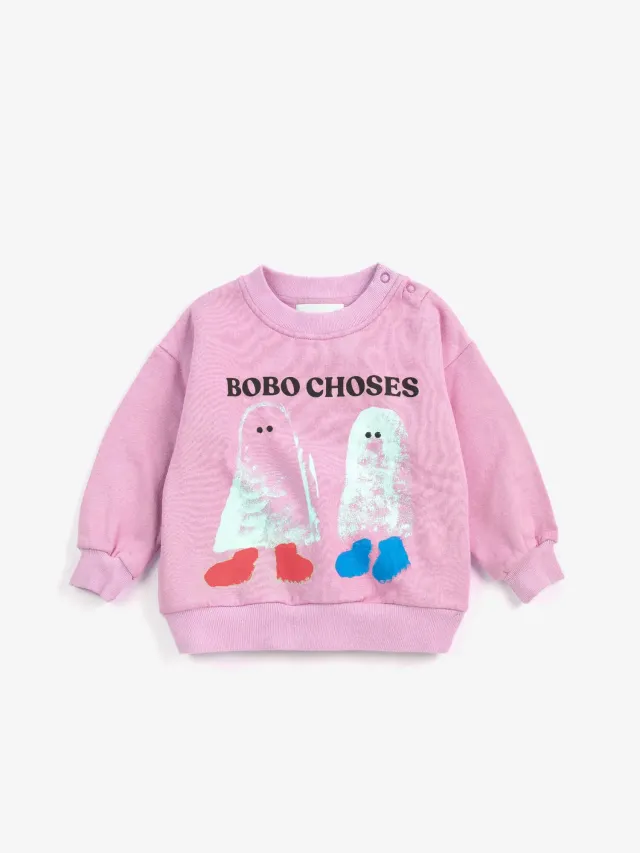 Bobo Choses Booty Ghosts sweatshirt lyserød økologisk bomuld