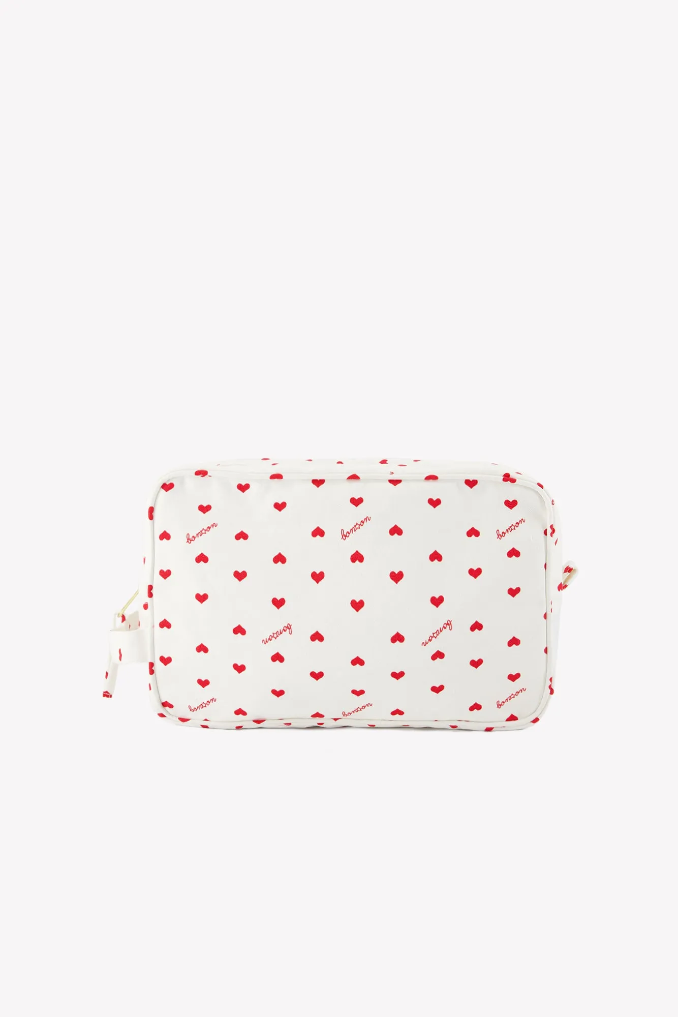Bonton hjerter toilettaske bomuld rød 30 cm