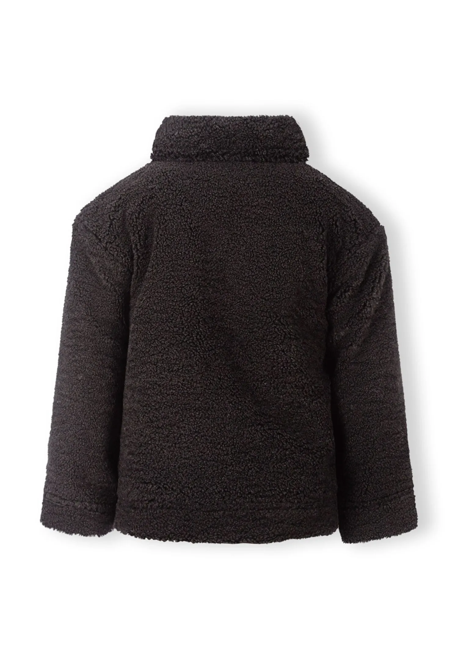 Minoti 43234 teddyjakke sort pige fleece hætte