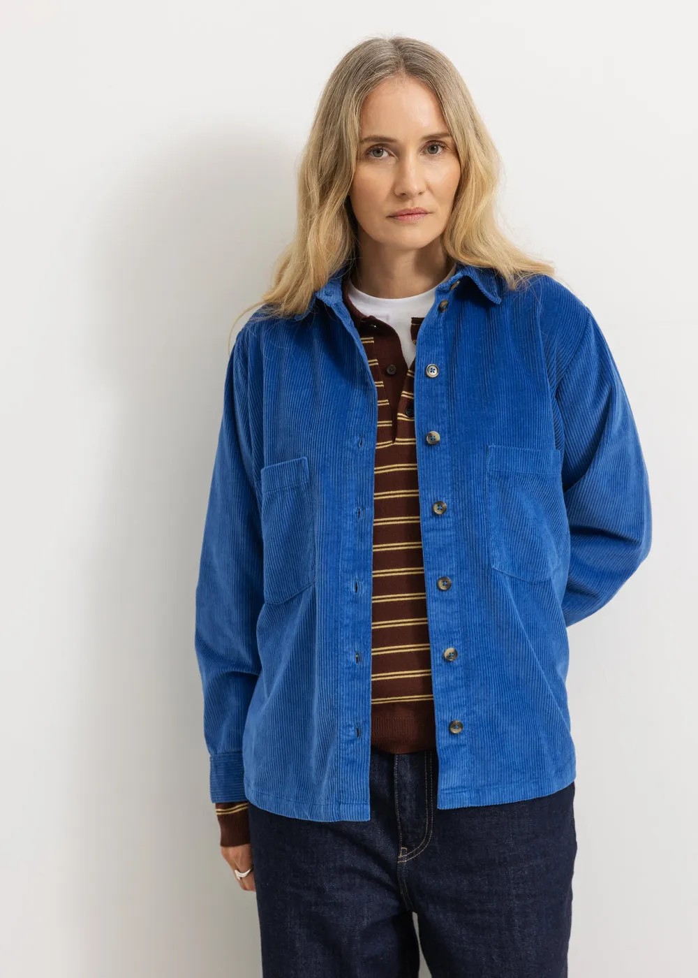MarMar Teno Polo W strikpolo Dark Wheat Stripe merino