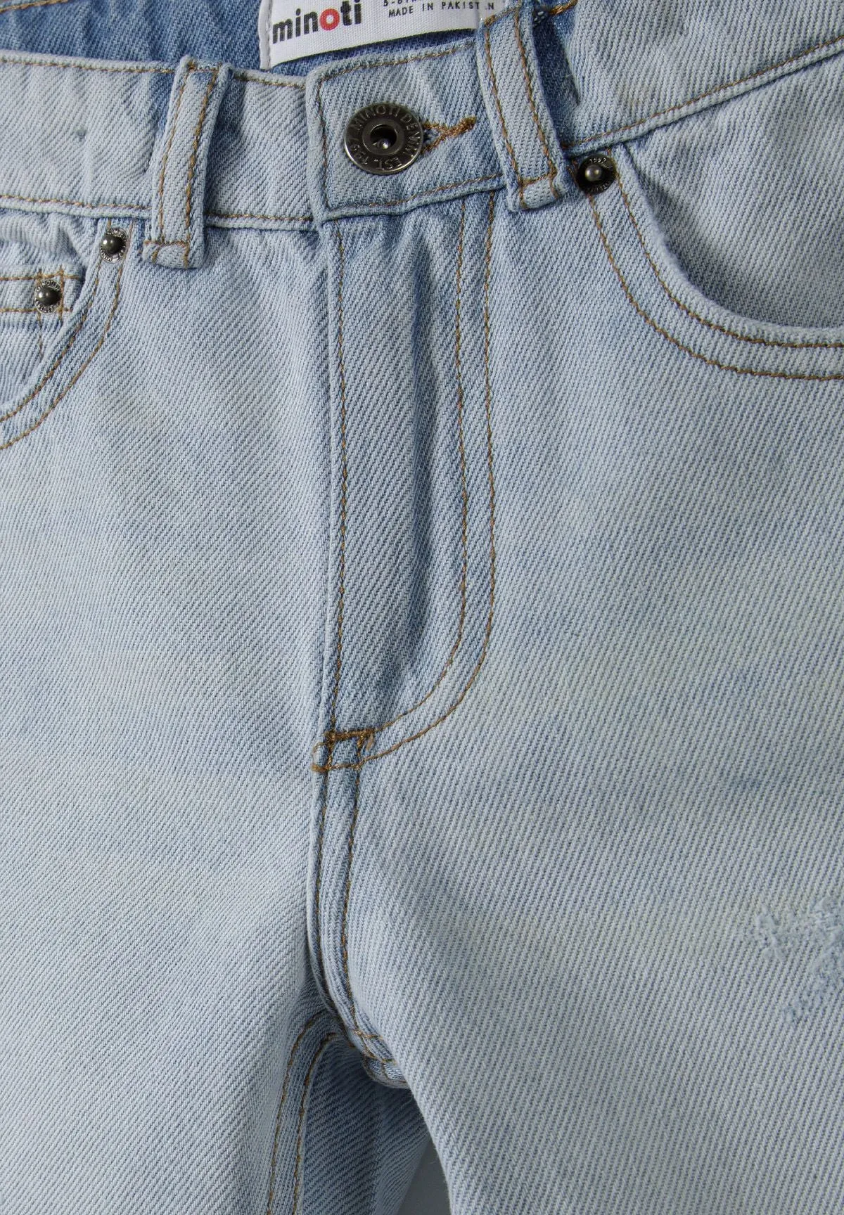 Minoti jeansshorts lyseblå denim med rift drenge