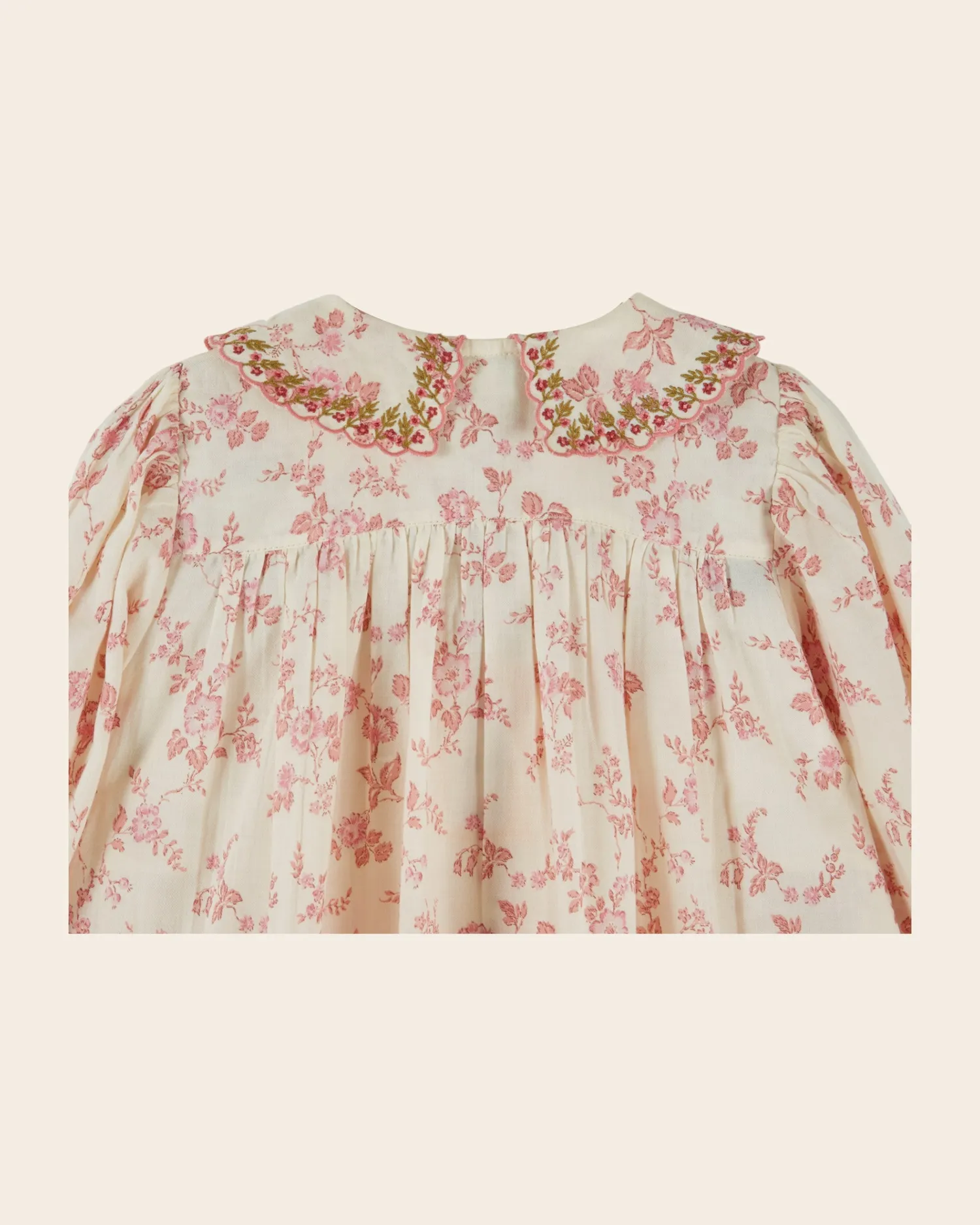 Emile et Ida Rosalie kjole ecru rosa bomuld