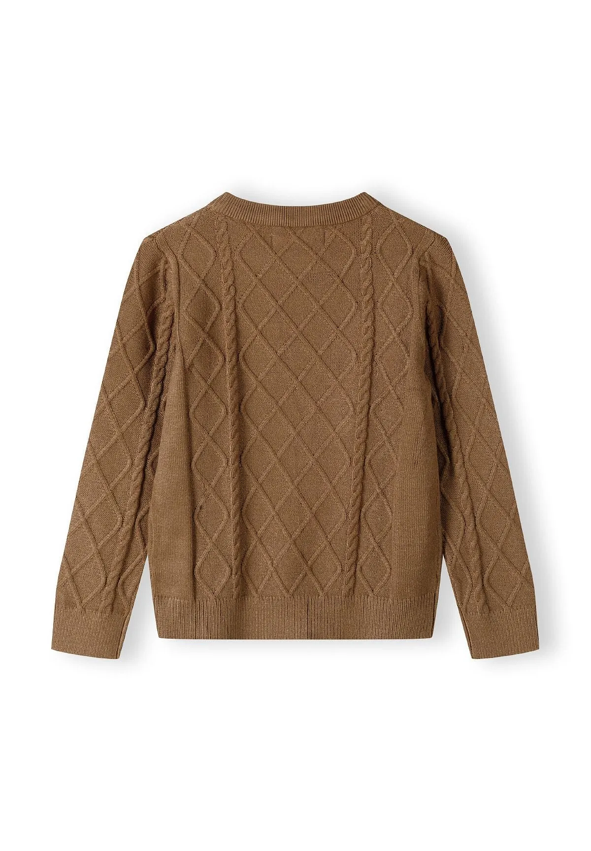 Minoti 43909 drengepullover cognac kabelstrik